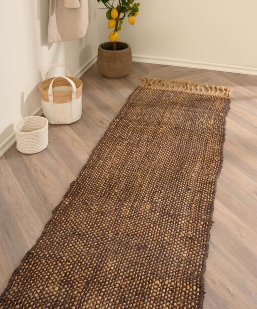 Tapis de couloir abordable en jute et tressé à la main