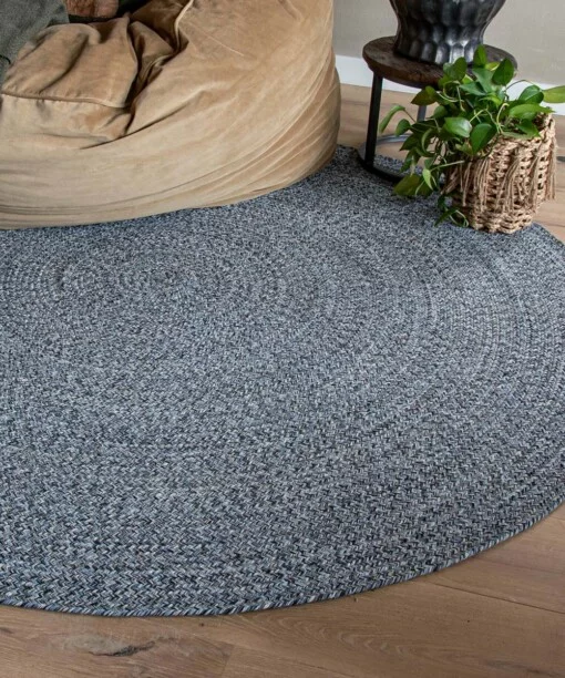 tapis en coton rond blue - Joy