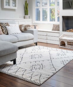 Tapis style berbère Beni Ouarain Soufiane - Crème/noir - sfeer Tapis style berbère Beni Ouarain Soufiane - Crème/noir - sfeer