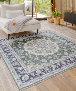 Tapis extérieur vintage carré - Valenca Nova vert foncé - sfeer