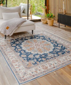 Tapis extérieur vintage carré - Valenca Nova or/bleu - sfeer, thumbnail