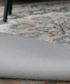 Tapis extérieur rond vintage - Valenca Nova vert foncé - close up, thumbnail