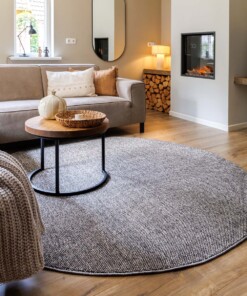 Tapis rond poil ras - Loom gris - sfeer