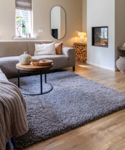 Tapis poils longs Carré - Shaggy Grand gris foncé - sfeer