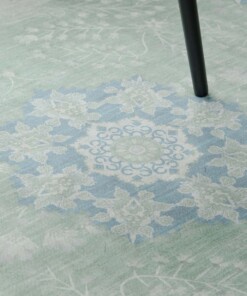 Tapis extérieur vintage - Valenca Luna vert sauge - close up, thumbnail