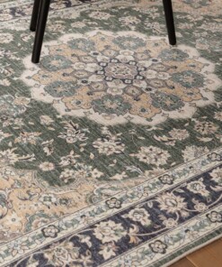 Tapis extérieur vintage - Valenca Nova vert foncé - close up, thumbnail