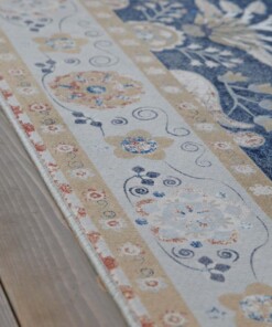 Tapis extérieur vintage - Valenca Sera bleu foncé - close up, thumbnail