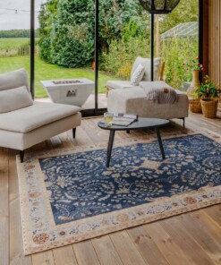 Tapis extérieur vintage - Valenca Sera bleu foncé - sfeer