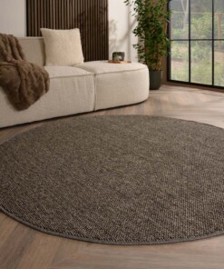 Tapis rond poil ras - Loom gris - sfeer