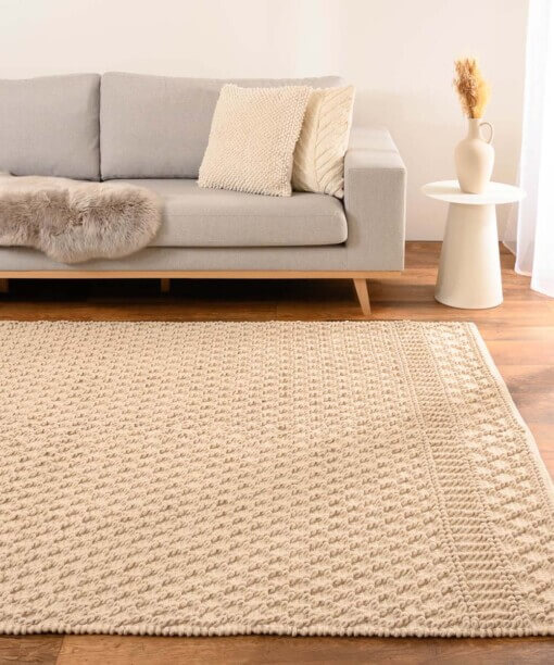 Tapis en coton Géométrique - Nordland blanc