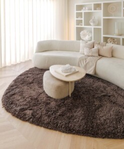 Tapis organique shaggy - Sveve Pebble brun - sfeer