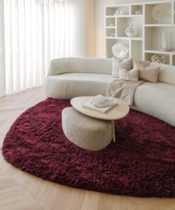 Tapis organique shaggy - Sveve Pebble bordeaux - sfeer