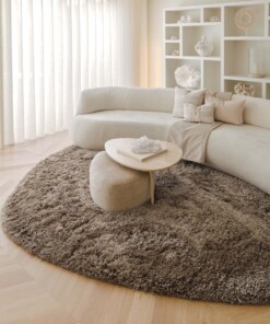 Tapis organique shaggy - Sveve Pebble taupe - sfeer