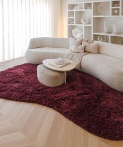 Tapis organique shaggy - Sveve bordeaux - sfeer