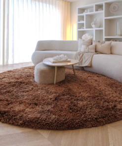 Tapis rond shaggy - Sveve cognac - sfeer