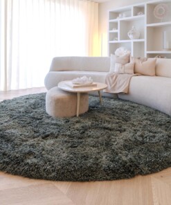 Tapis rond shaggy - Sveve vert mousse - sfeer