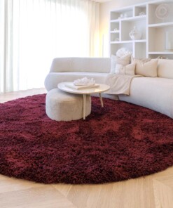Tapis rond shaggy - Sveve bordeaux - sfeer