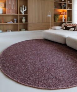 Tapis rond en laine - Silvull bordeaux - sfeer