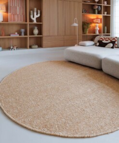 Tapis rond en laine - Silvull cognac - sfeer
