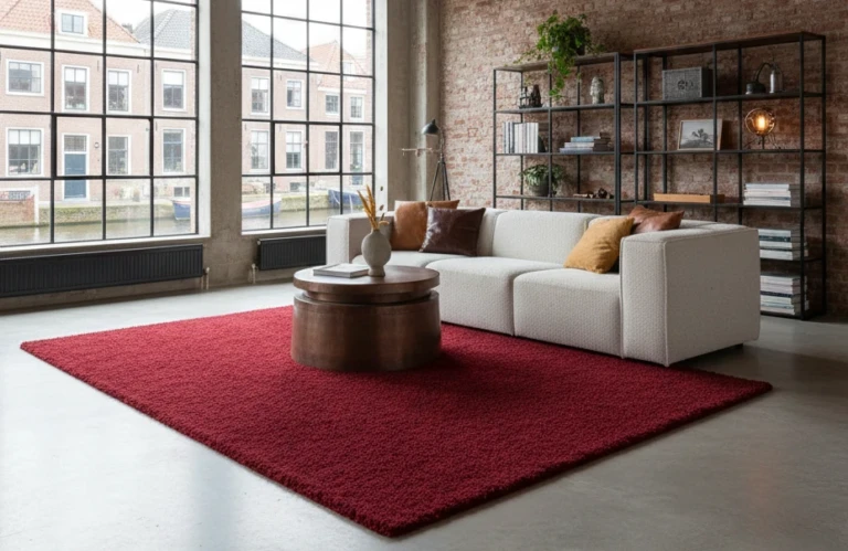 tapis rouge en salon