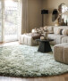 Tapis rond en velours - Auréa vert sauge - sfeer, thumbnail