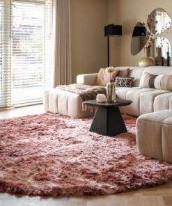 Tapis rond en velours - Auréa rose - sfeer