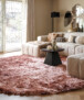 Tapis rond en velours - Auréa rose - sfeer, thumbnail