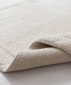 Tapis de bain organique - Lunja ivoire - close up, thumbnail