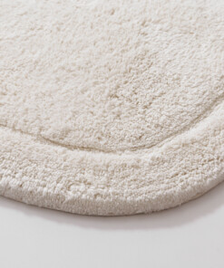Tapis de bain organique - Lunja ivoire - close up, thumbnail