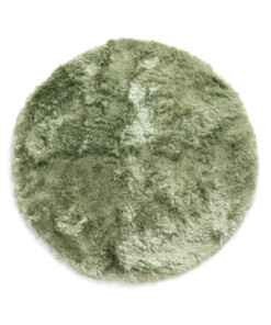 Tapis rond en velours - Auréa vert sauge - overzicht
