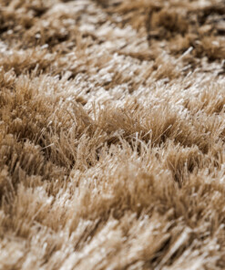 Tapis rond en velours - Auréa beige - close up, thumbnail