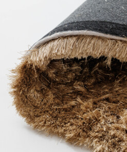 Tapis rond en velours - Auréa beige - close up, thumbnail