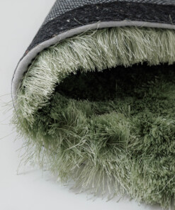 Tapis rond en velours - Auréa vert sauge - close up, thumbnail
