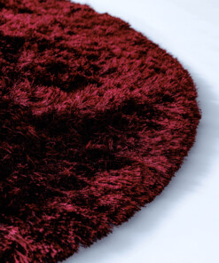 Tapis rond en velours - Auréa bordeaux - close up, thumbnail