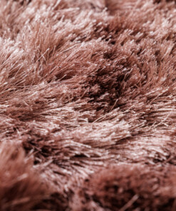 Tapis rond en velours - Auréa rose - close up, thumbnail