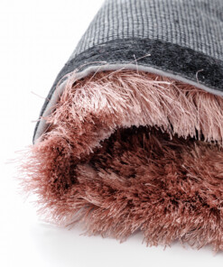 Tapis rond en velours - Auréa rose - close up, thumbnail
