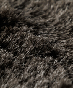 Tapis rond en velours - Auréa taupe - close up, thumbnail