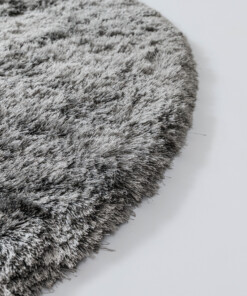 Tapis rond en velours - Auréa argent - close up, thumbnail