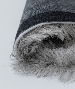 Tapis rond en velours - Auréa argent - close up, thumbnail