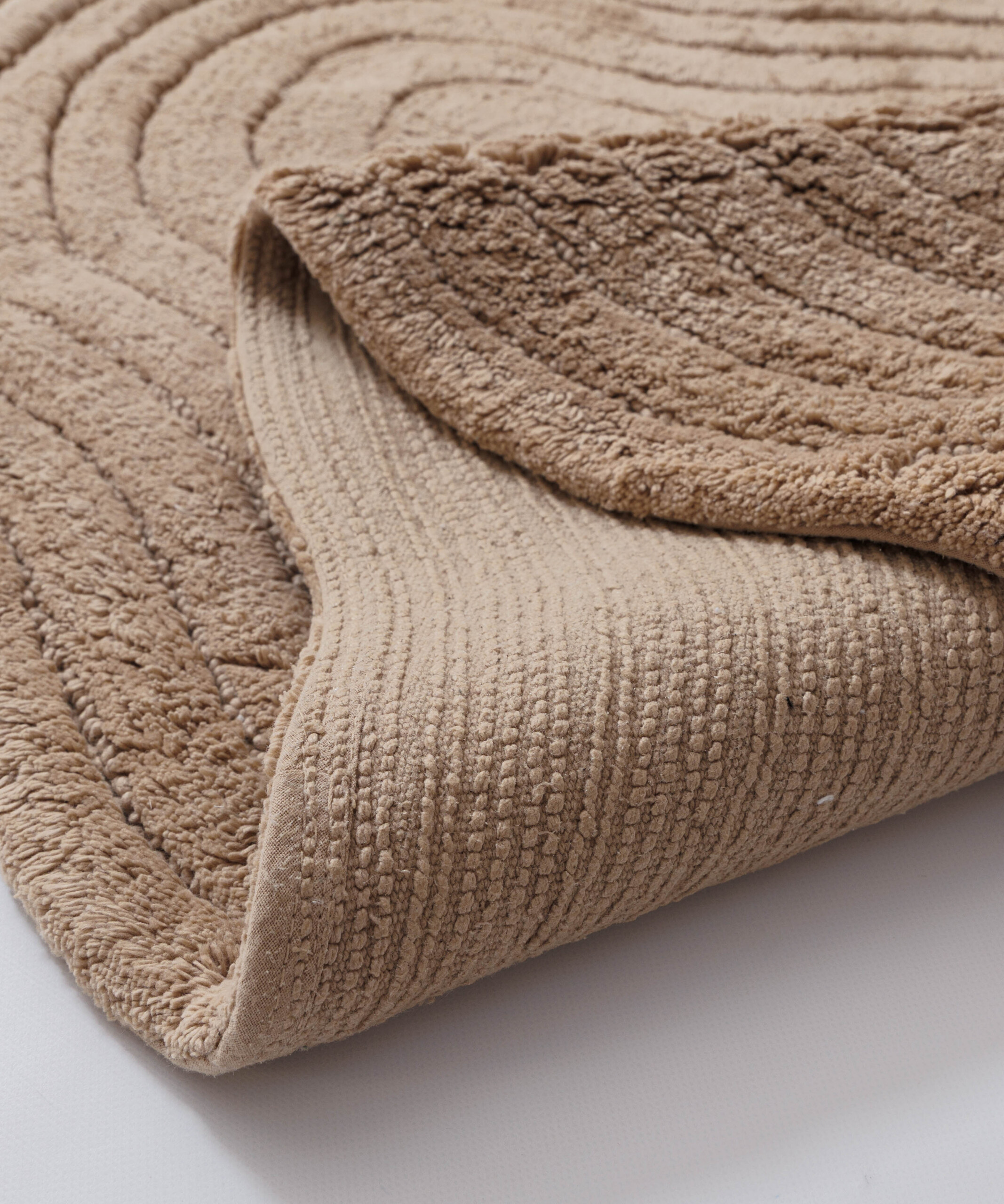 Tapis de bain organique - Stille beige - close up Tapis de bain organique - Stille beige - close up