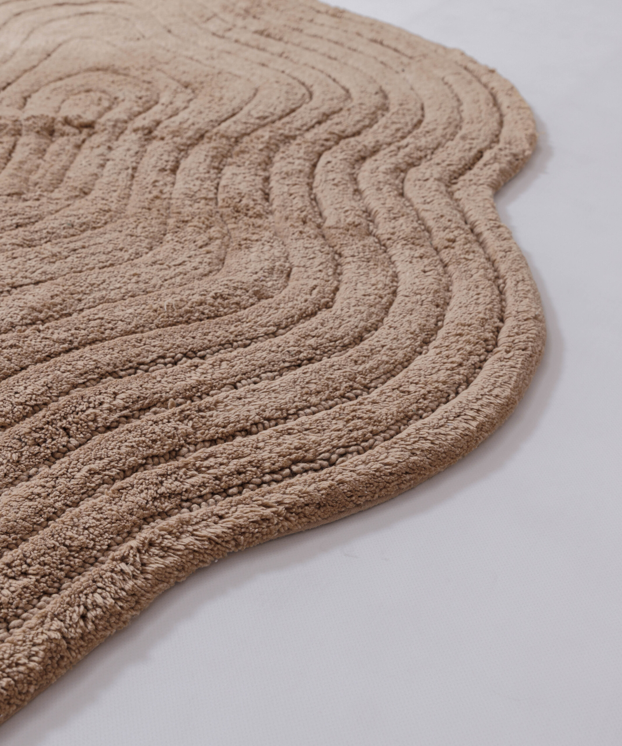 Tapis de bain organique - Stille beige - close up Tapis de bain organique - Stille beige - close up