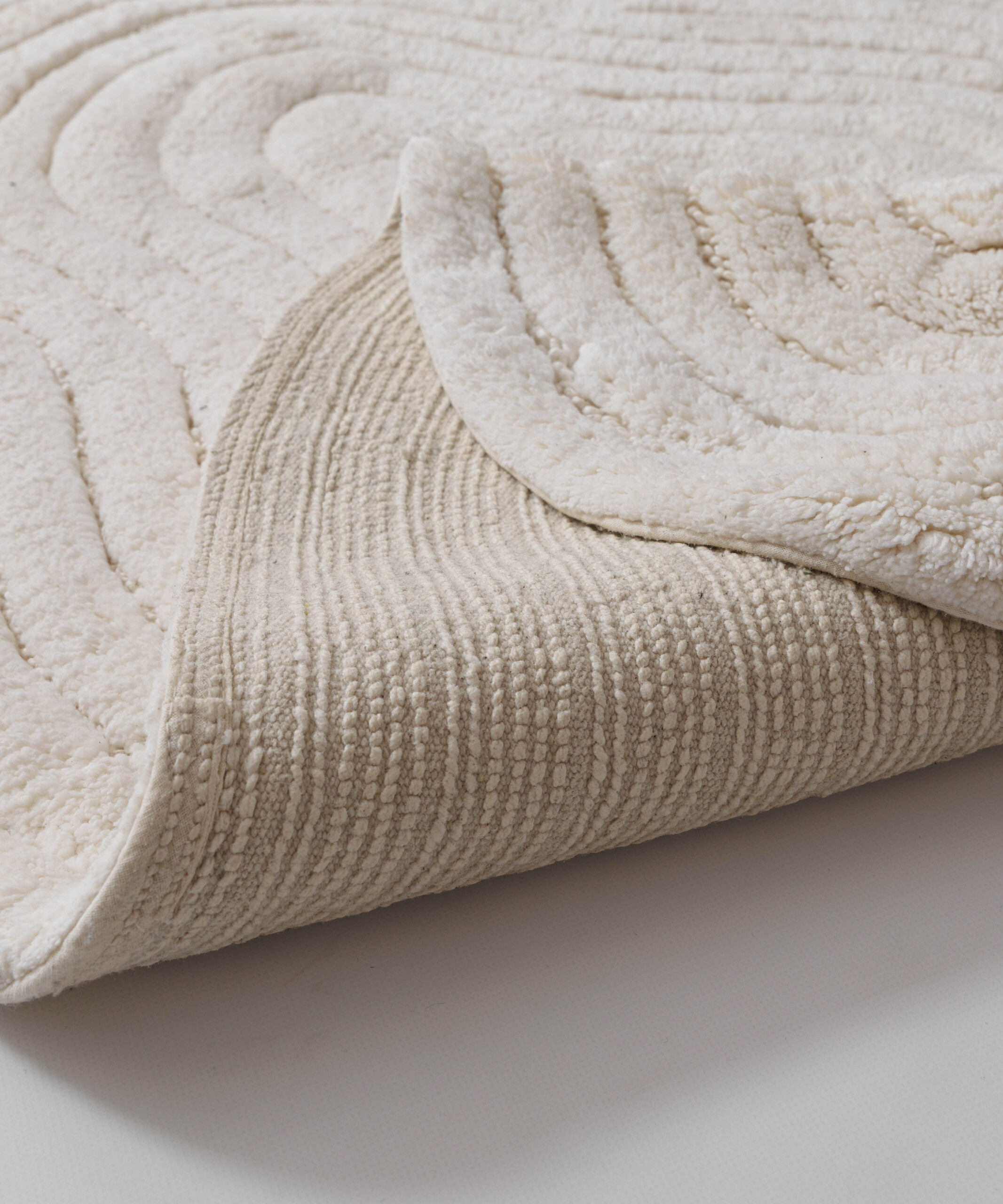 Tapis de bain organique - Stille ivoire - close up Tapis de bain organique - Stille ivoire - close up