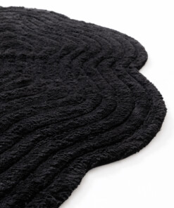 Tapis de bain organique - Stille noir - close up, thumbnail Tapis de bain organique - Stille noir - close up, thumbnail