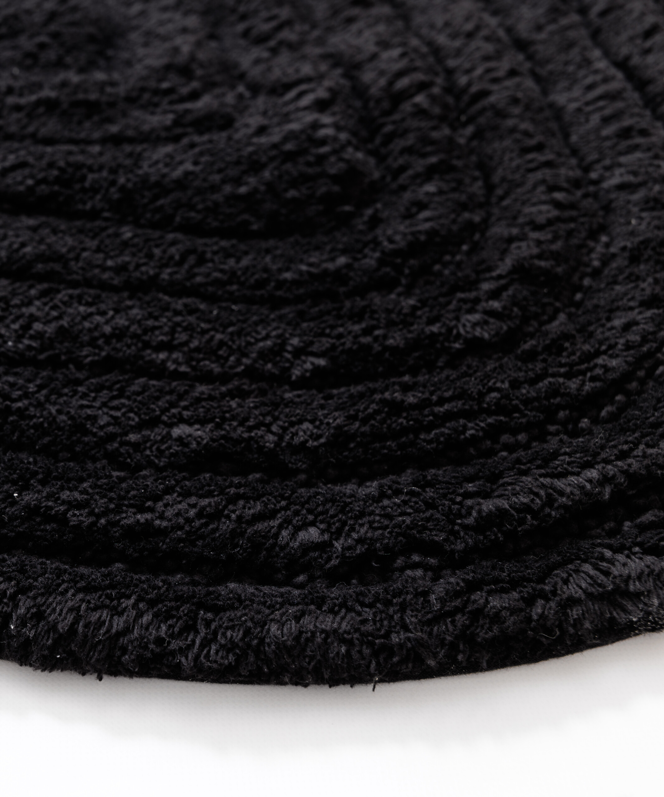 Tapis de bain organique - Stille noir - close up Tapis de bain organique - Stille noir - close up