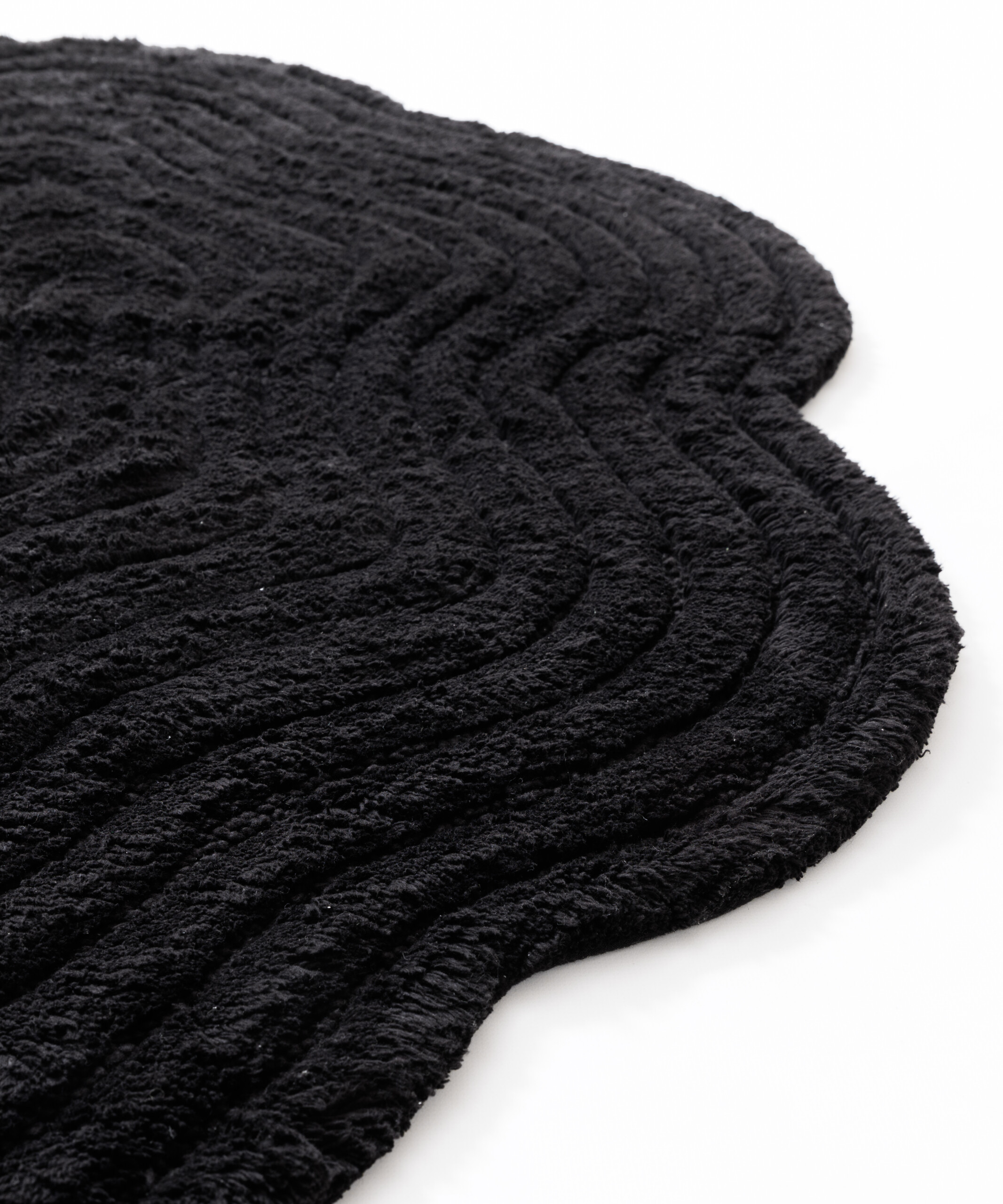 Tapis de bain organique - Stille noir - close up Tapis de bain organique - Stille noir - close up