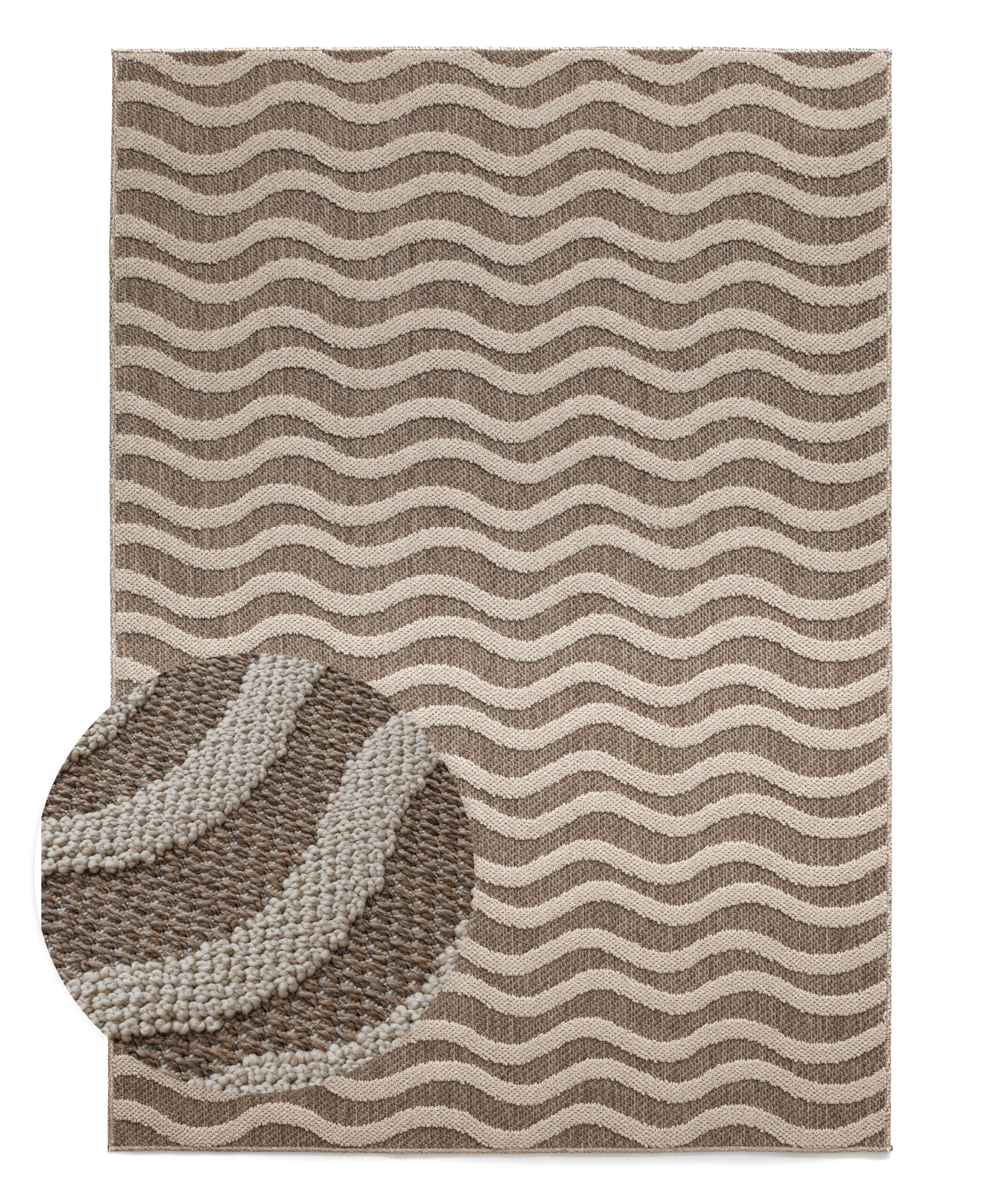 Tapis extérieur - Dunor Ripple marron/beige - overzicht Tapis extérieur - Dunor Ripple marron/beige - overzicht
