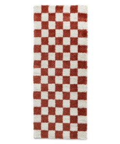 Tapis de couloir damier - Check ivoire/corail - overzicht, thumbnail Tapis de couloir damier - Check ivoire/corail - overzicht, thumbnail