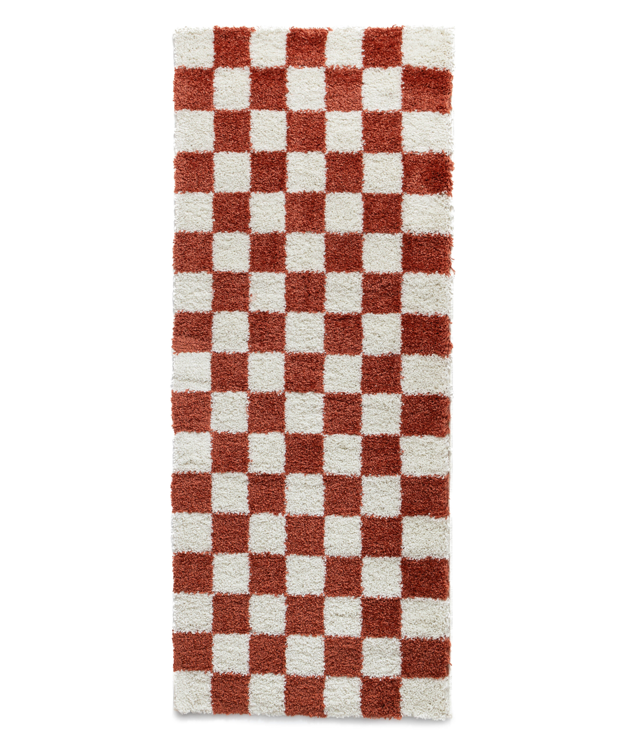 Tapis de couloir damier - Check ivoire/corail - overzicht Tapis de couloir damier - Check ivoire/corail - overzicht