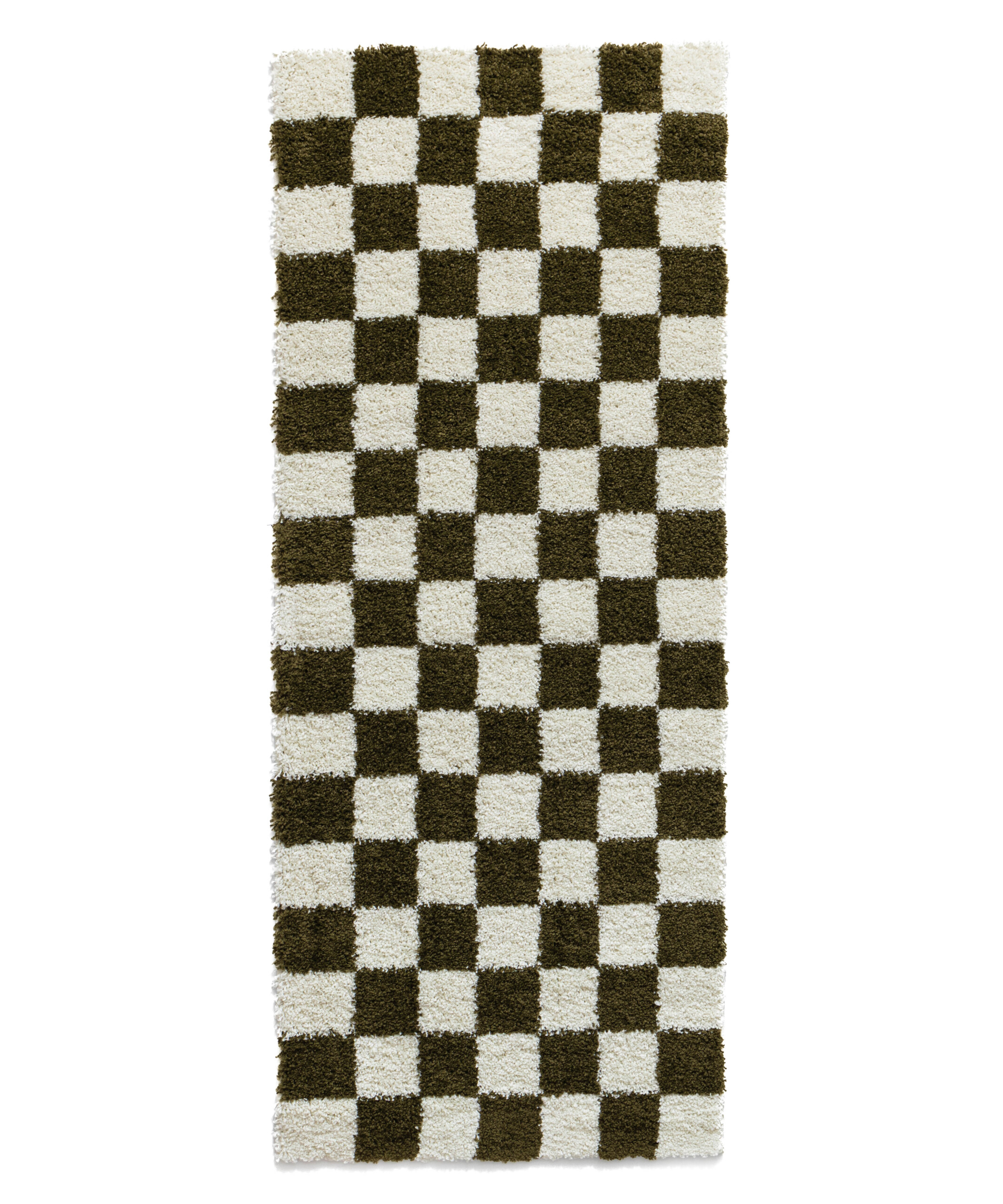 Tapis de couloir damier - Check ivoire / vert olive - overzicht Tapis de couloir damier - Check ivoire / vert olive - overzicht
