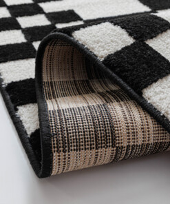 Tapis damier - Nivo Maeve blanc/noir - close up, thumbnail Tapis damier - Nivo Maeve blanc/noir - close up, thumbnail